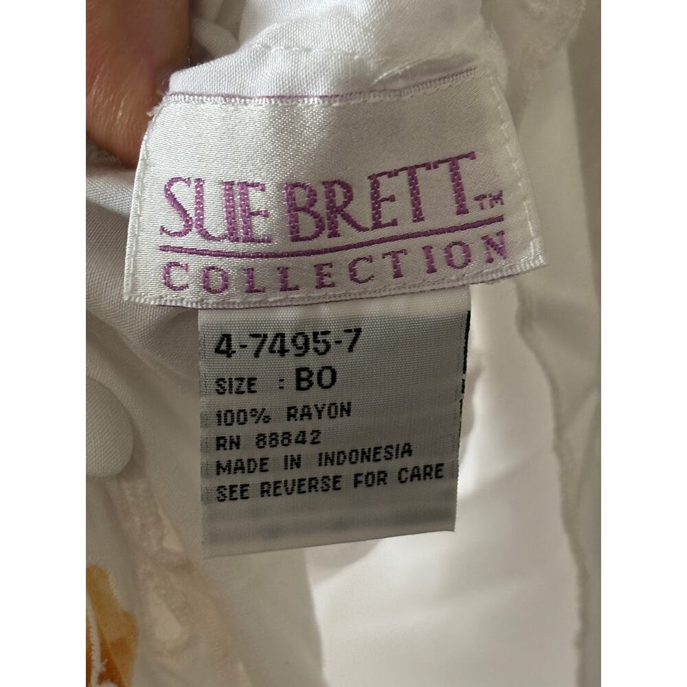 Vintage Sue Brett Dress Womens Size XL Embroidered White Cottagecore / Boho - Picture 5 of 5
